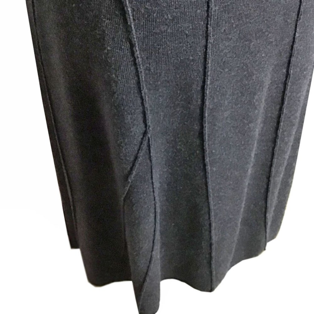 EILEEN FISHER Dark Grey Wool Gored Midi Length Skirt - Picture 5 of 8
